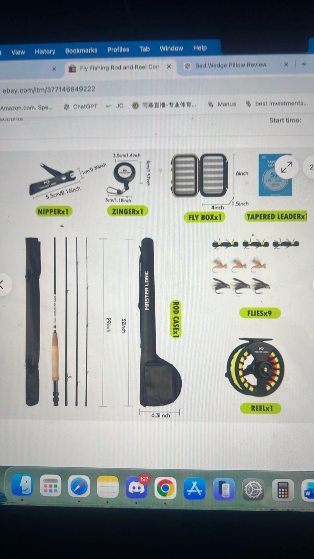 Fly fishing rod and reel combo 5/6wt -9’ 4pcs