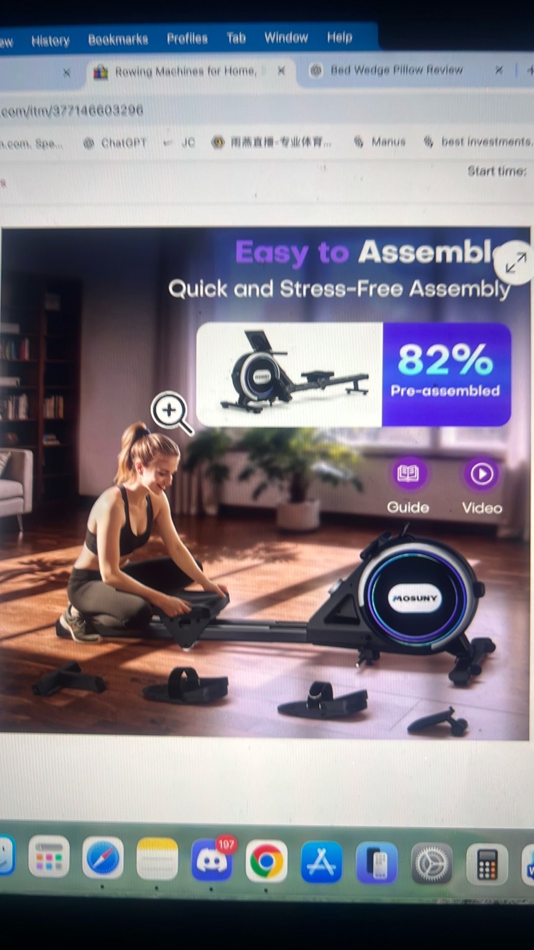 Rowing machines for home, 32 level adjustable resistance - photo 2