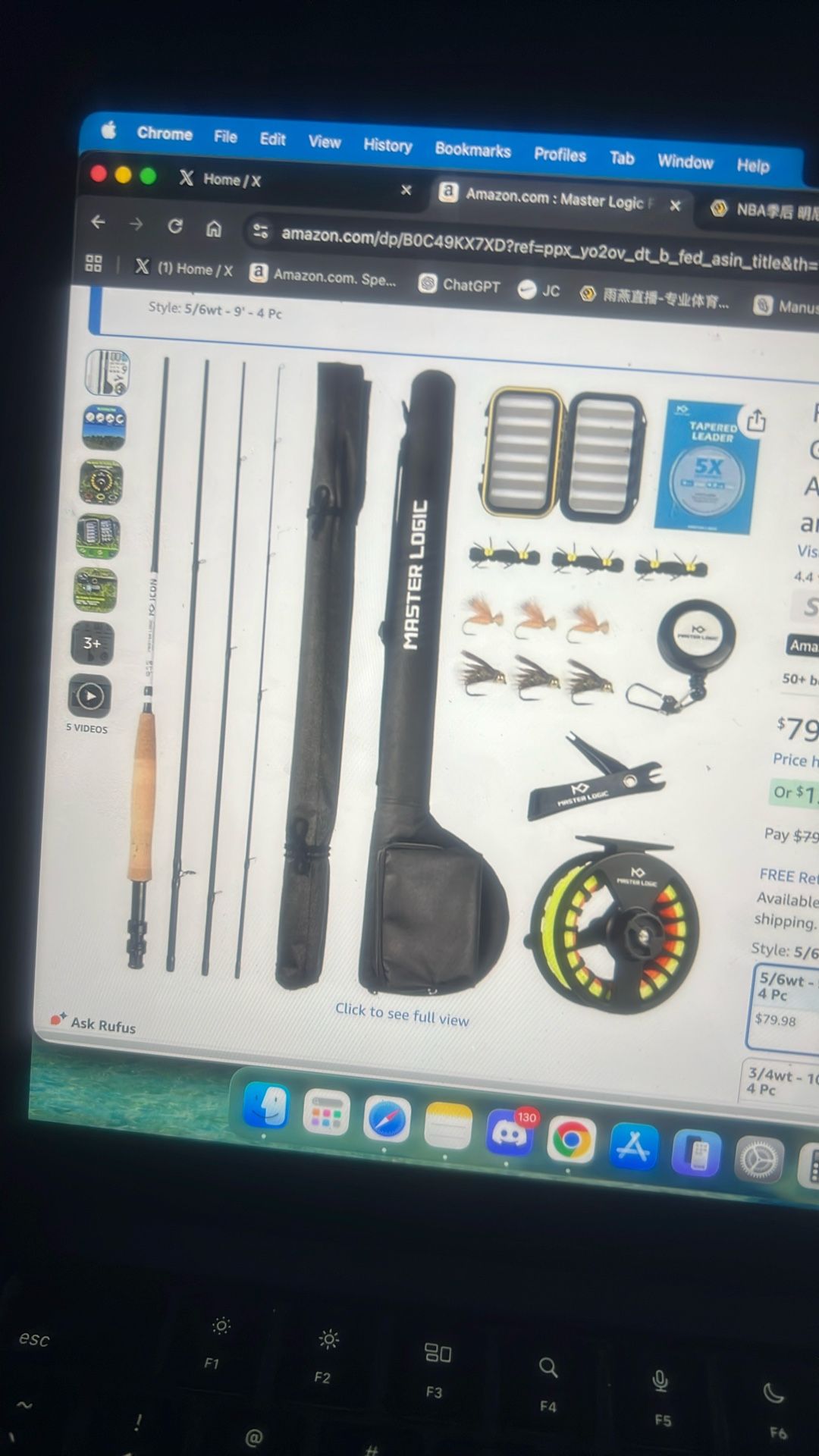 5/6wt -9’ 4pc Fly Fishing Rod And Reel Combo Kit
