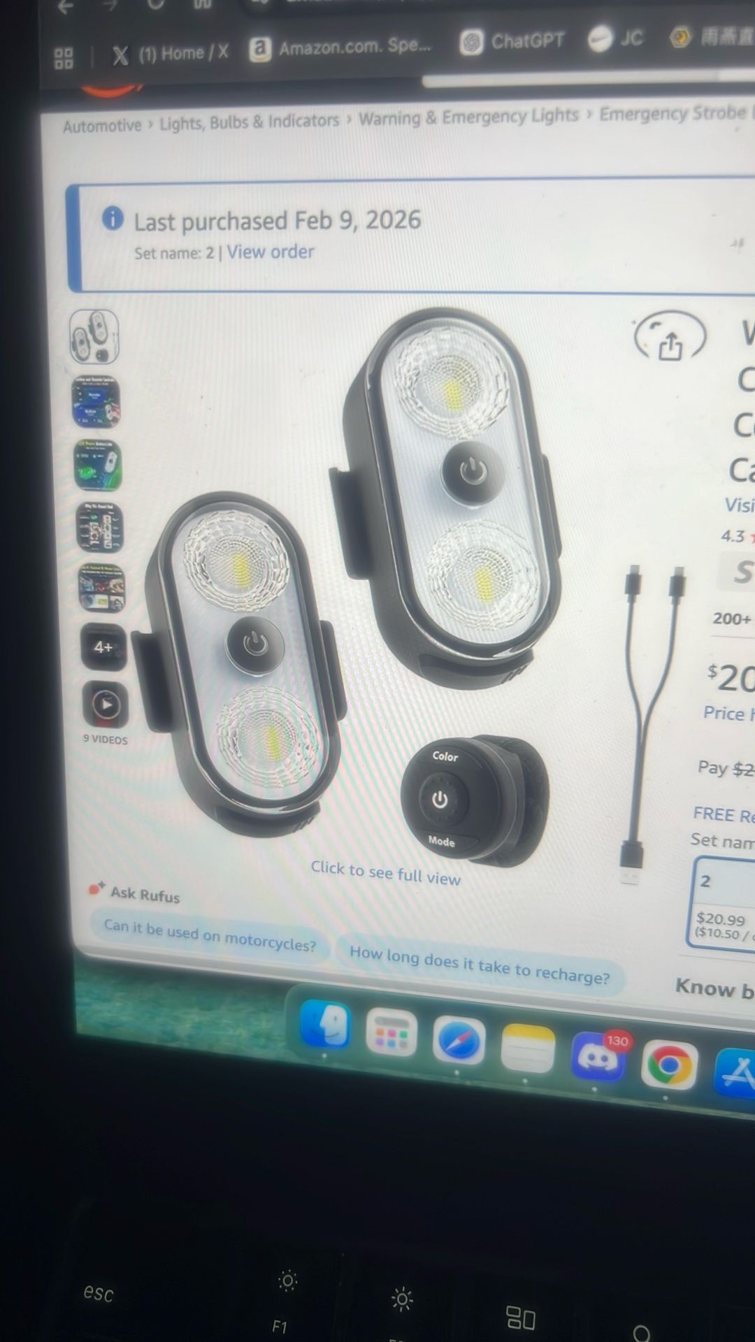 2 Pcs Wireless Led Lights