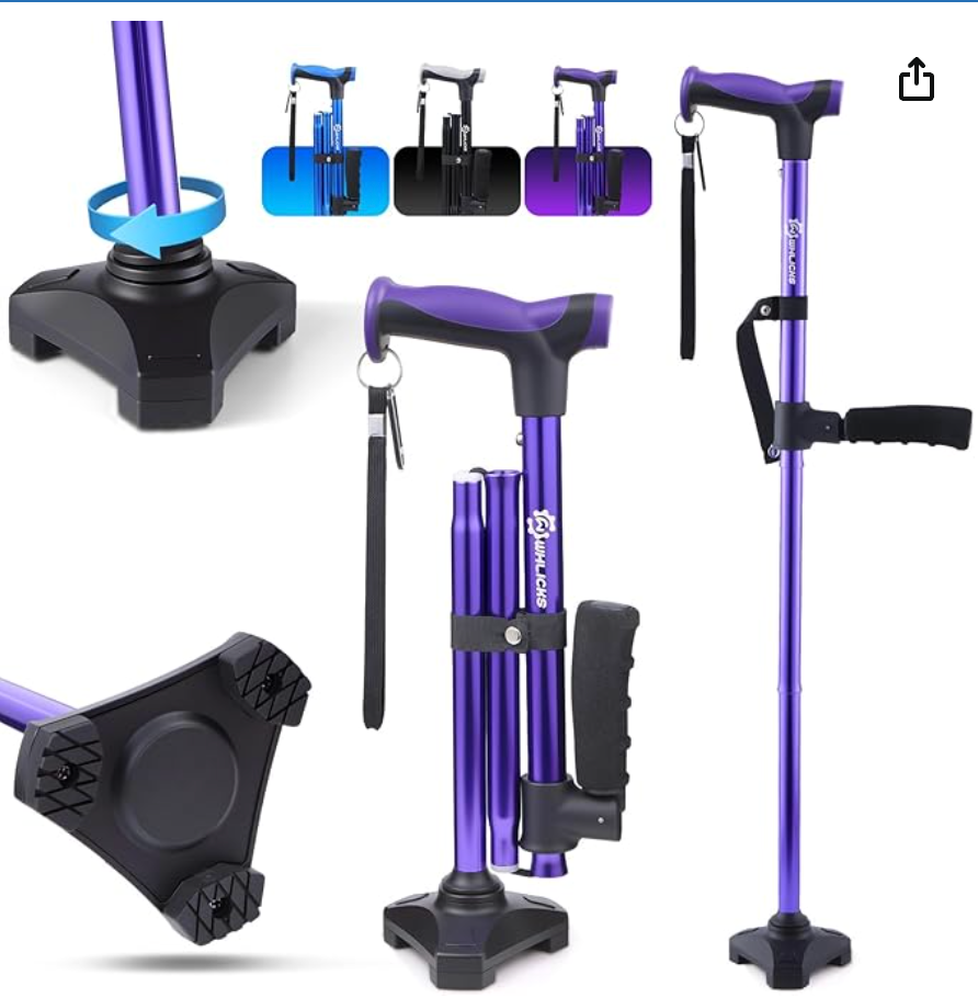 Adjustable Walking Cane for Stability, Self Standing