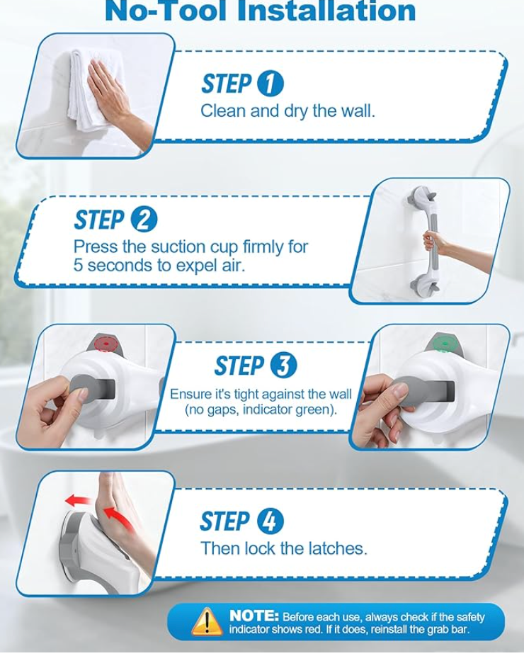 Grab Bars for Shower, 16.7" Shower Grab Bars for Seniors - photo 5