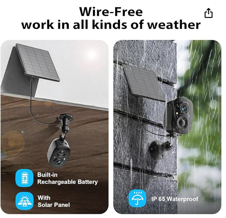2 Solar Security Cameras Wireless Outdoor 2K WiFi - photo 2