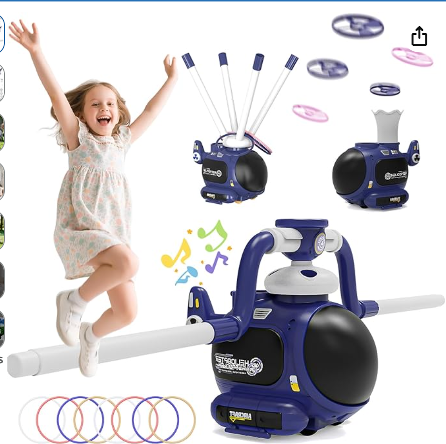 4-in-1 Kids Outdoor Game Toy, Auto Disc Launcher, Jump Dodge