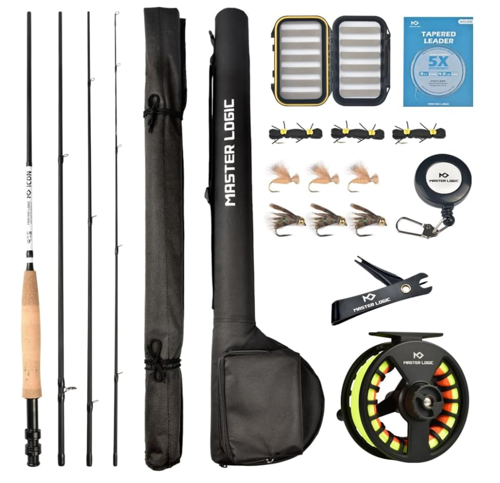 Fly Fishing Rod and Reel Combo Starter Kit, 5/6wt - 9' - 4 Pc
