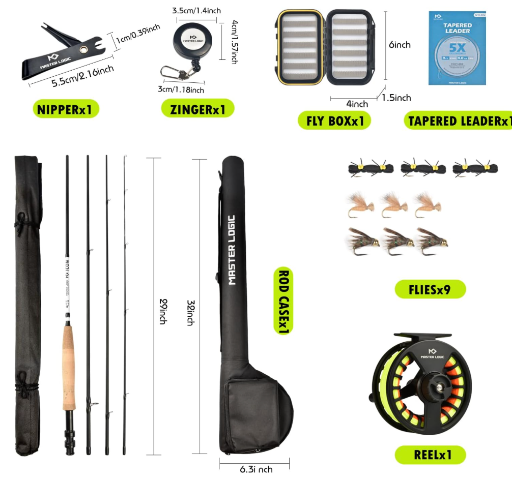 Fly Fishing Rod and Reel Combo Starter Kit, 5/6wt - 9' - 4 Pc - photo 3