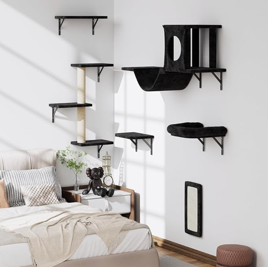12-in-1 Cat Wall Shelves, Wall Mounted Cat Climber with Condo - photo 4