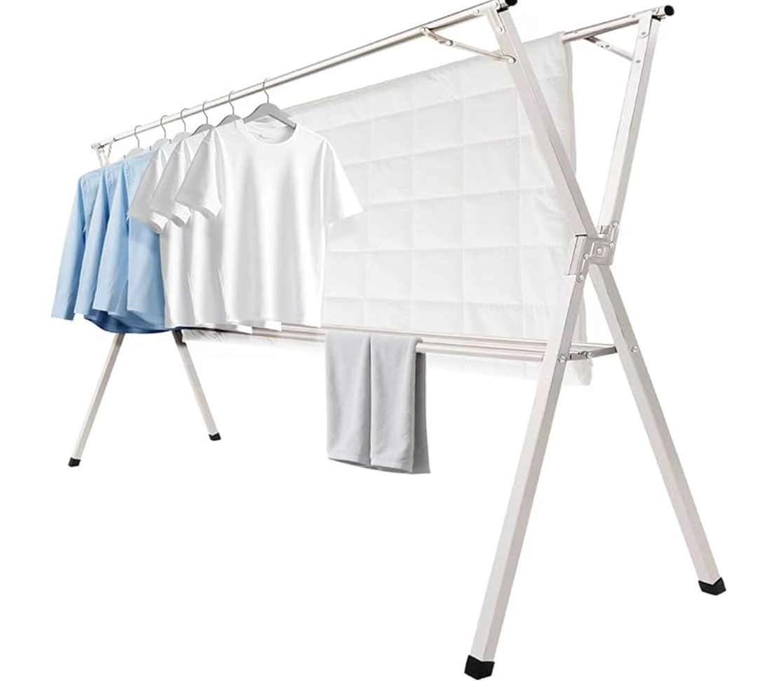 79 inches Foldable Clothes Drying Rack, Heavy Duty Stainless Ste