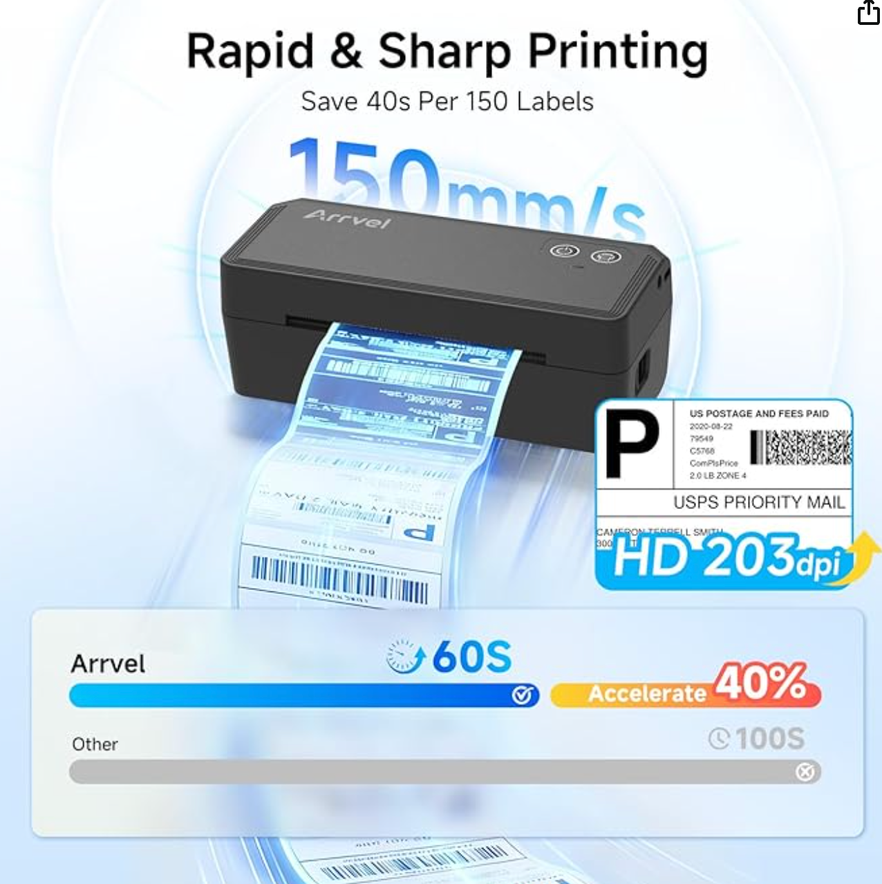 Bluetooth Thermal Label Printer with Stand, Wireless 4x6 Shippin - photo 3