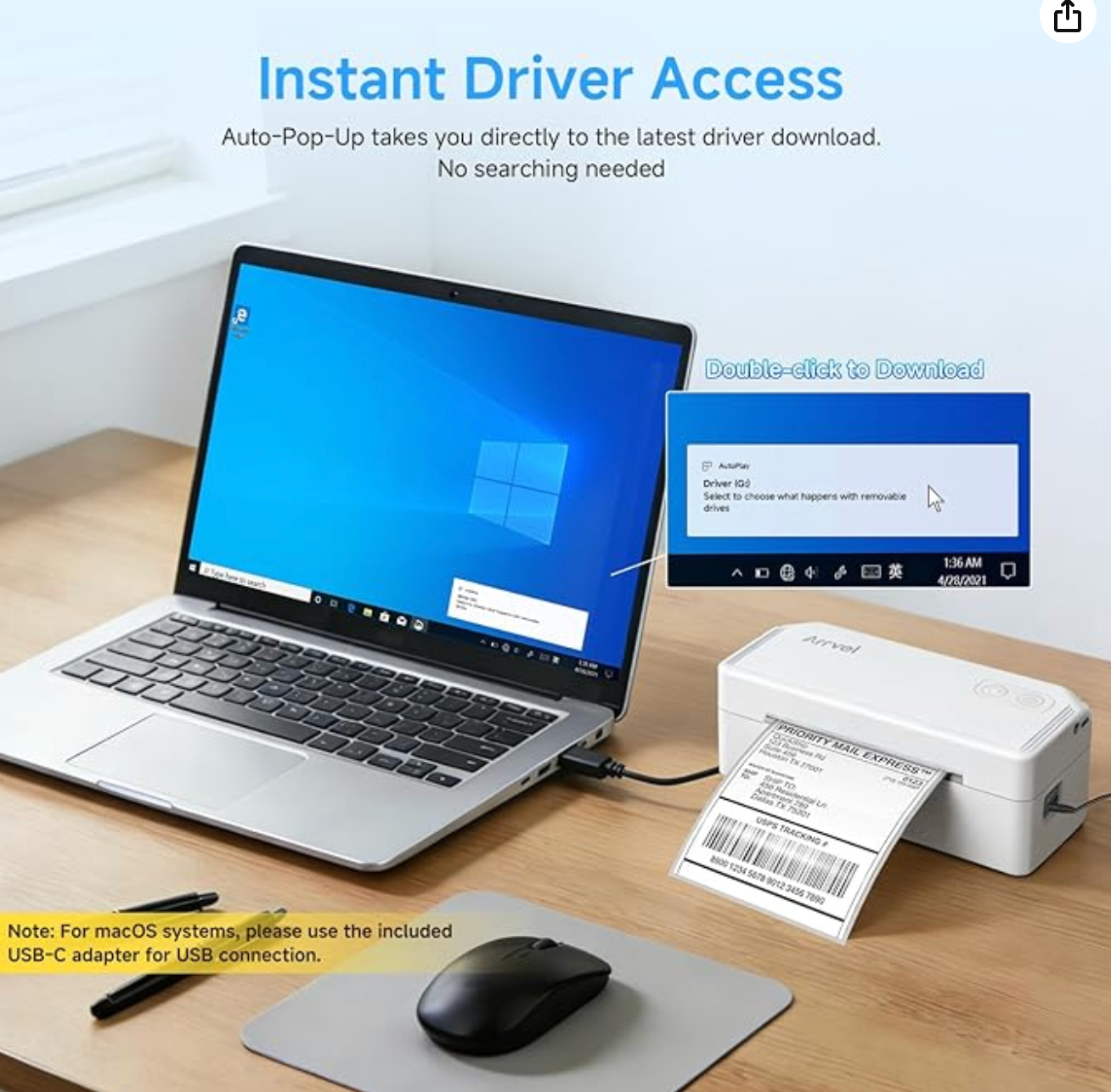 Bluetooth Thermal Label Printer with Stand, Wireless 4x6 Shippin - photo 4