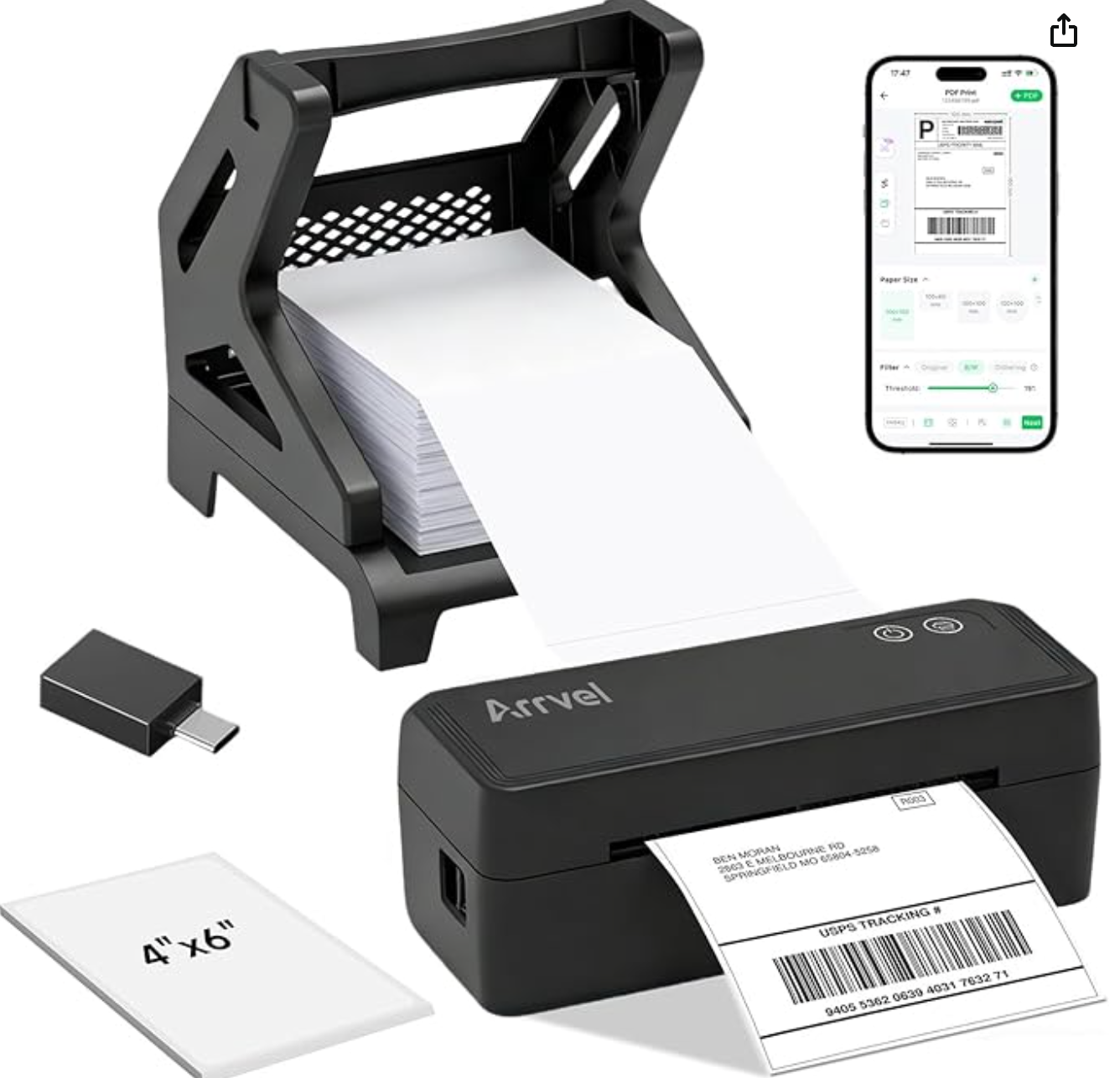 Bluetooth Thermal Label Printer with Stand, Wireless 4x6 Shippin - photo 5