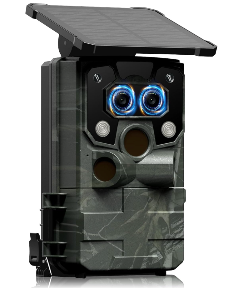 Dual Lens Solar Game Camera 60MP 4K 30FPS Trail Camera