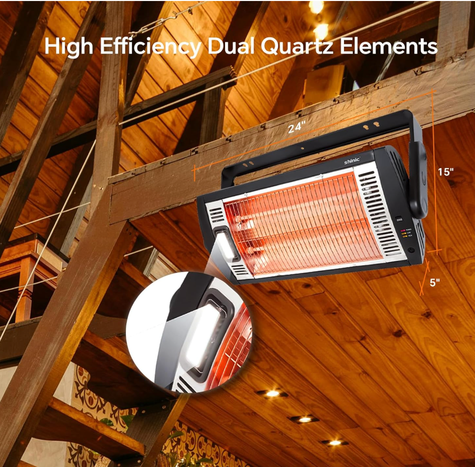 Garage Heater, 1500W Ceiling Mounted Shop Heater with Remote - photo 4