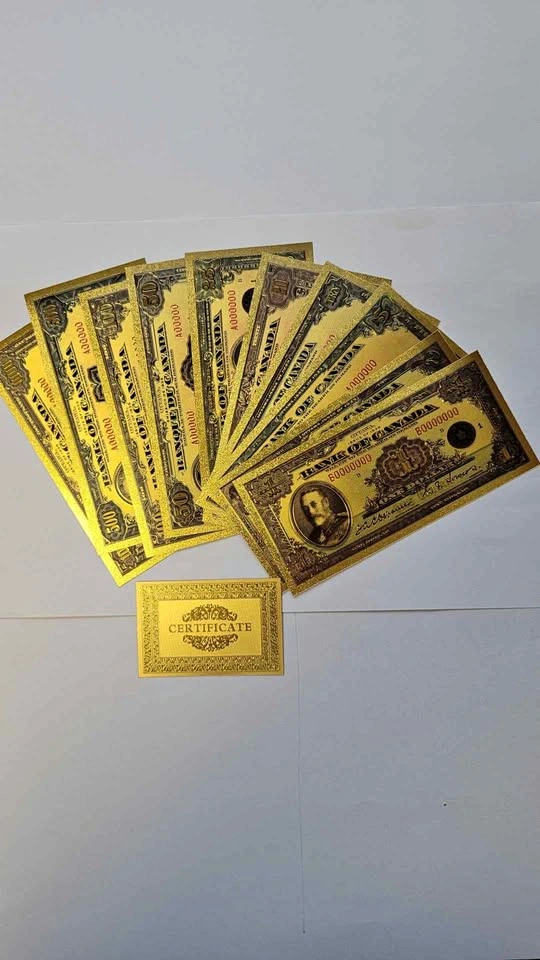 Gold Foil collectible Note Set- Canada 1935 Series - 10 Notes