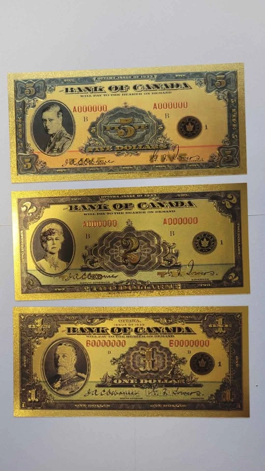 Gold Foil collectible Note Set- Canada 1935 Series - 10 Notes - photo 4