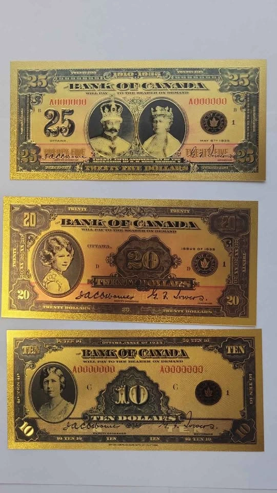 Gold Foil collectible Note Set- Canada 1935 Series - 10 Notes - photo 5