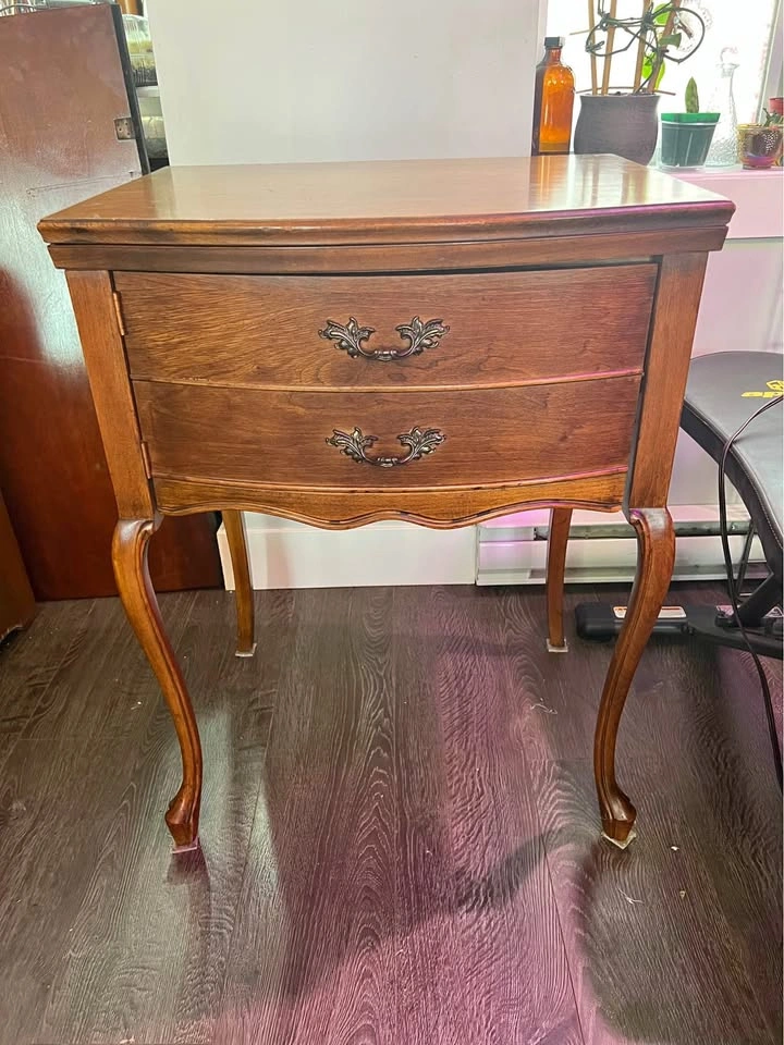 Stradivaro Mid-Century Sewing Cabinet — Original Marbleite Inser