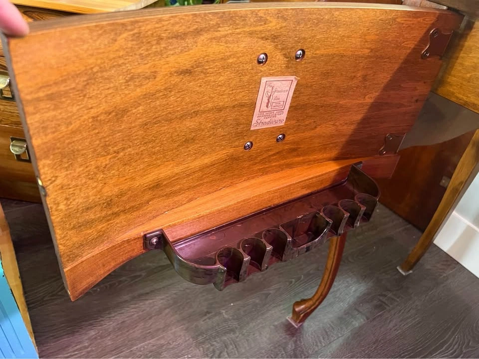 Stradivaro Mid-Century Sewing Cabinet — Original Marbleite Inser - photo 2