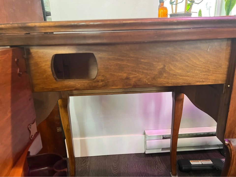 Stradivaro Mid-Century Sewing Cabinet — Original Marbleite Inser - photo 5