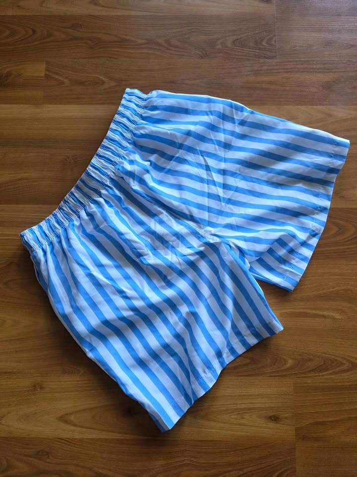Men's light blues striped pattern swim shorts size SMALL - photo 2