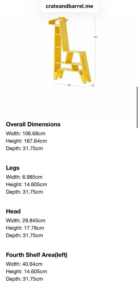 Crate & Barrel children’s giraffe bookshelf - photo 4