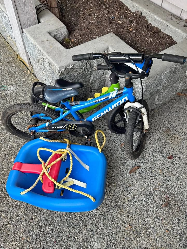 Kids Bike + Toddler Swing Seat