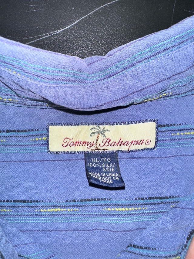 Tommy Bahamas silk striped short sleeve dress shirt size XL - photo 2