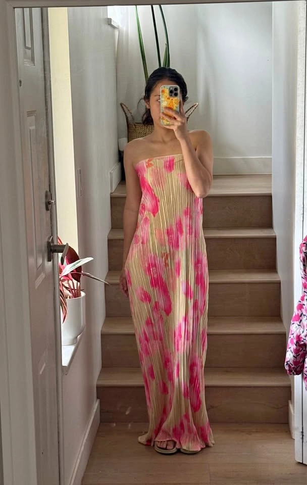 🌴 Tropical Print Strapless Maxi Dress 🌴