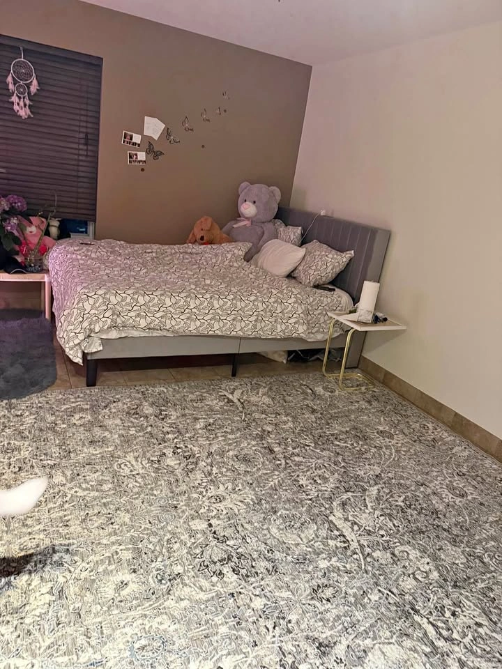 Modern Gray Upholstered Queen Bed Frame