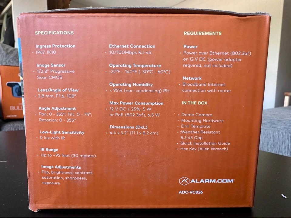 NEW IN BOX – Alarm.com ADC-VC826 HD Dome Security Camera - photo 2