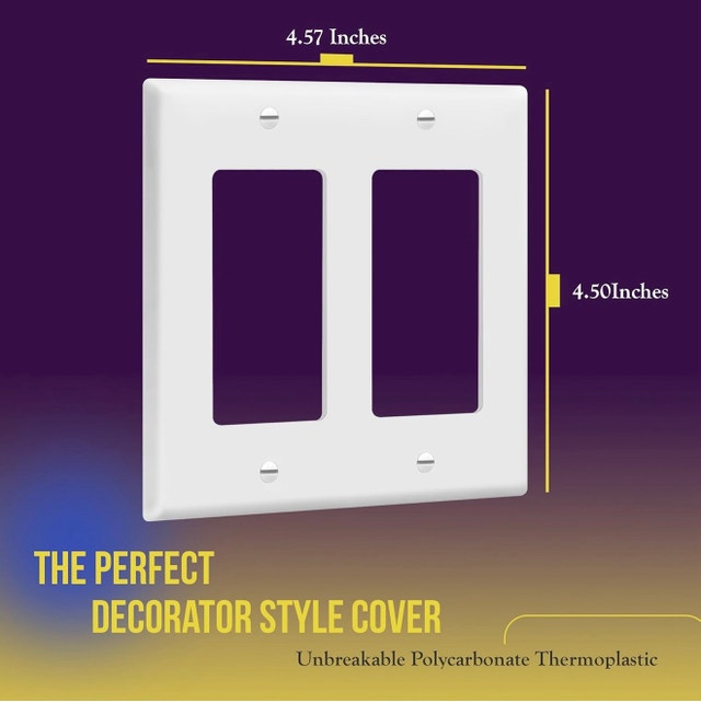 BRAND NEW - 2-Gang Decorator Wall Plate (pack of 8)