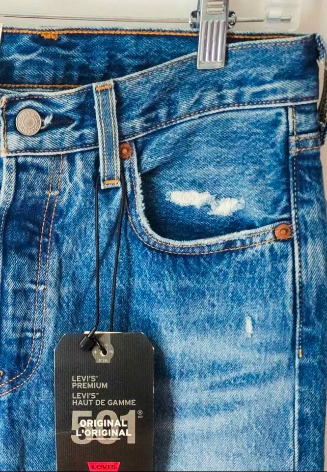 NEW Levi's Premium 501 Original Straight Leg Jeans W25 L32 - photo 3