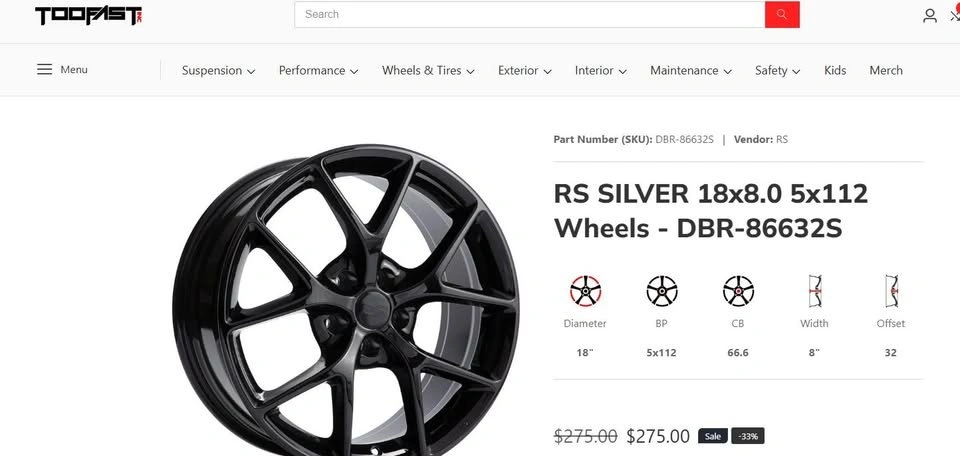 18 inch RS DBR black alloy rims with tpms sensors 5x112 - photo 2