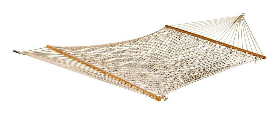 Cotton Rope Spreader Bar Hammock - Natural