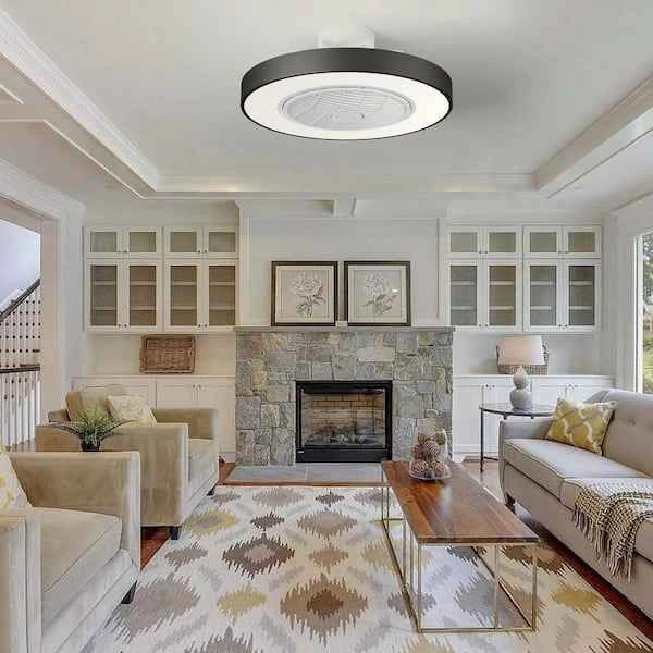 20 in. LED Dimmable Caged Low Profile Ceiling Fan with Remote - photo 4