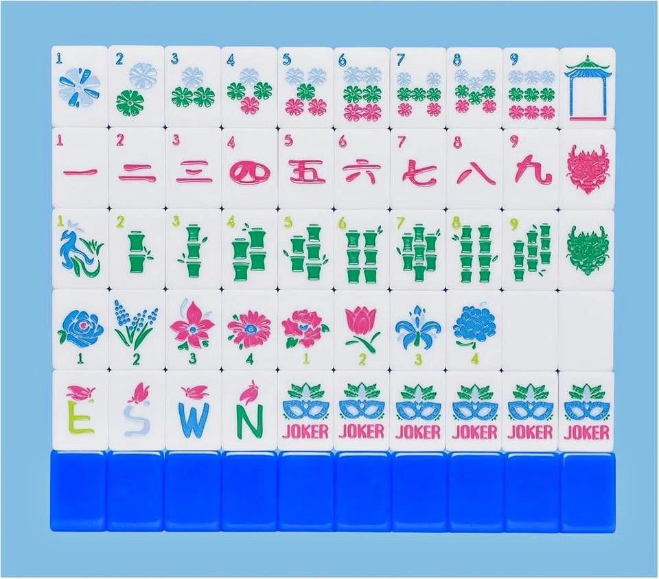 Jongyance American Mahjong Tile Set (Blue) - 160 Tiles