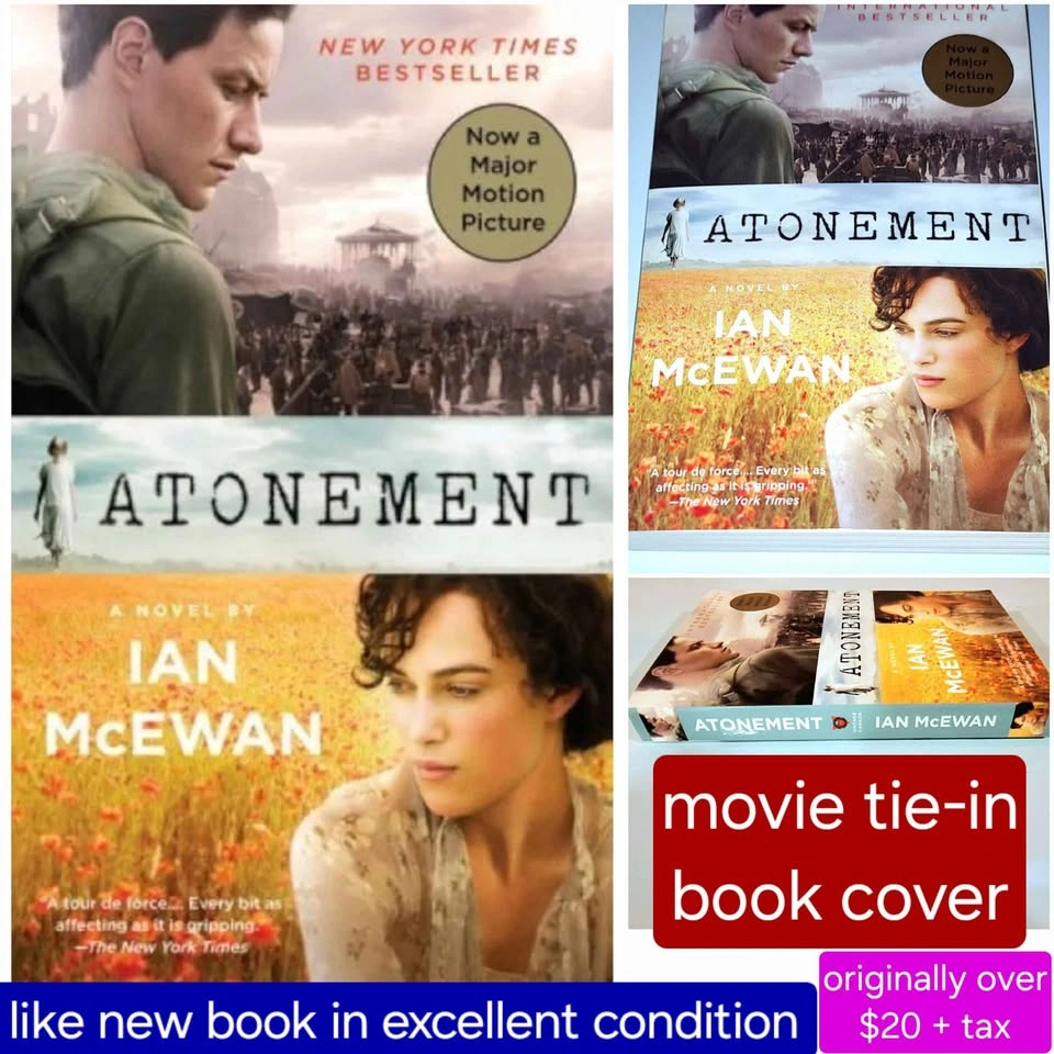 Atonement - like new book with movie tie-in cover - photo 2