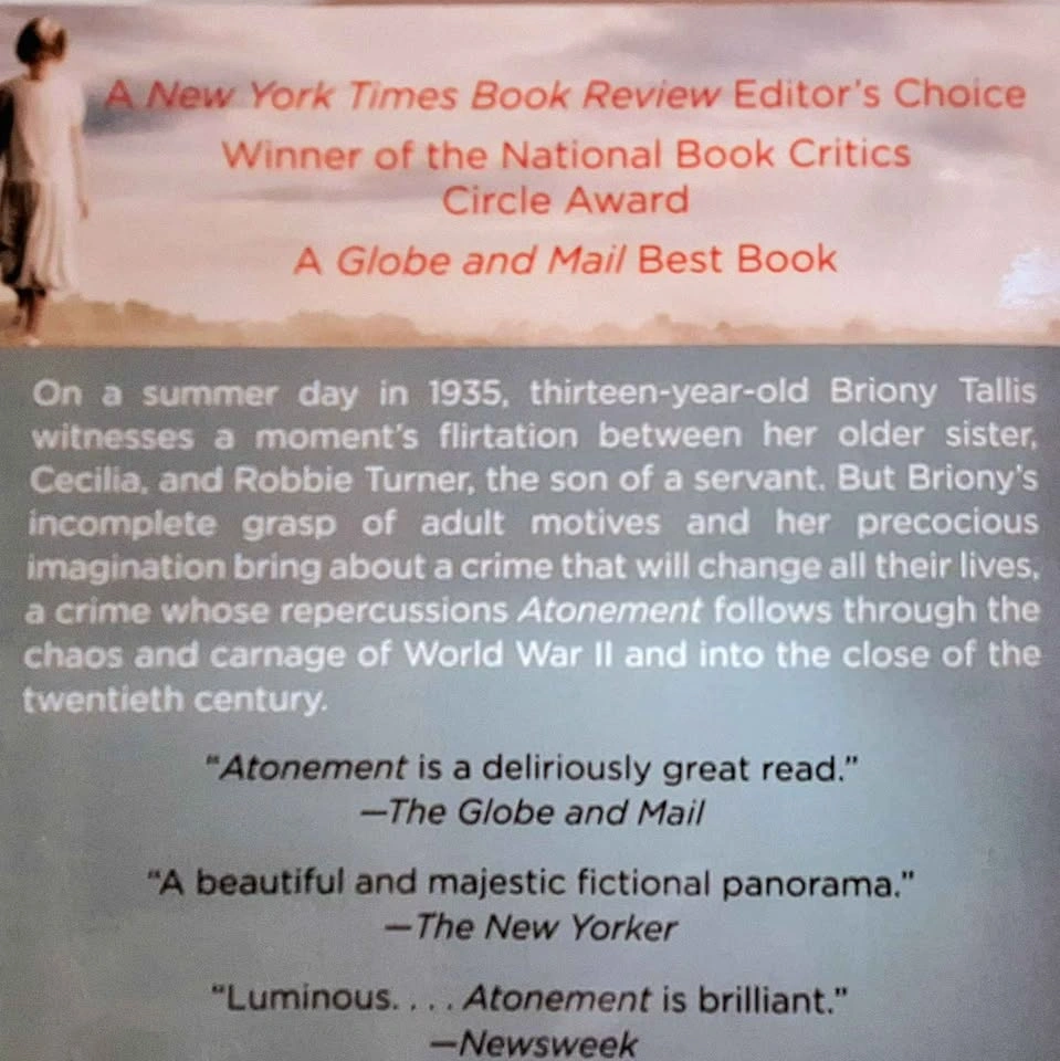 Atonement - like new book with movie tie-in cover - photo 4