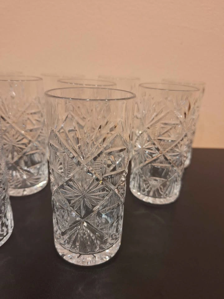 Set of 11 Cut Glass Tumblers beautiful - photo 2