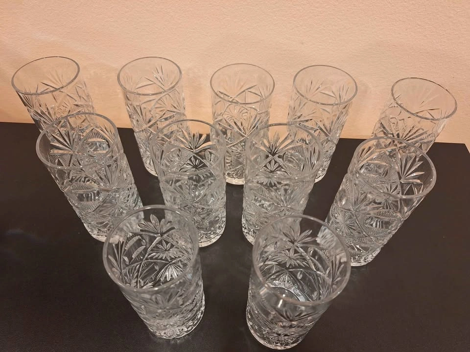 Set of 11 Cut Glass Tumblers beautiful - photo 4