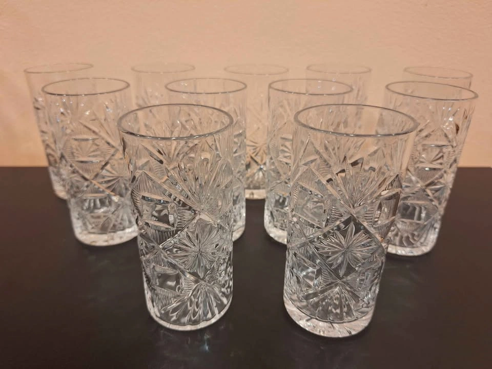 Set of 11 Cut Glass Tumblers beautiful - photo 5