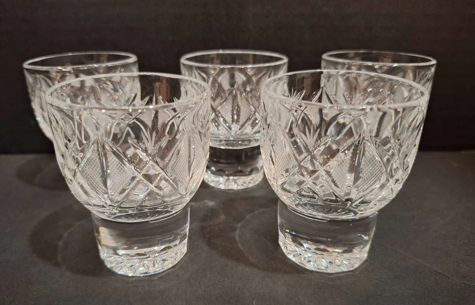 Lot of 5 brilliant Cut Crystal glass soft boiled egg cups Cordia - photo 2