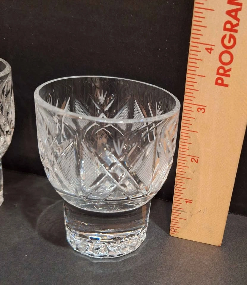 Lot of 5 brilliant Cut Crystal glass soft boiled egg cups Cordia - photo 5