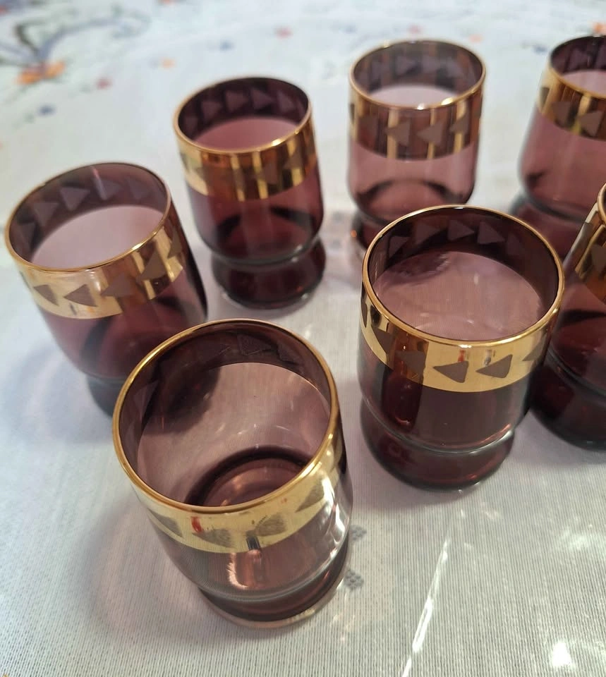 Vintage Russian Soviet Bohemian Vodka Shot Glasses Set of 9 - photo 2