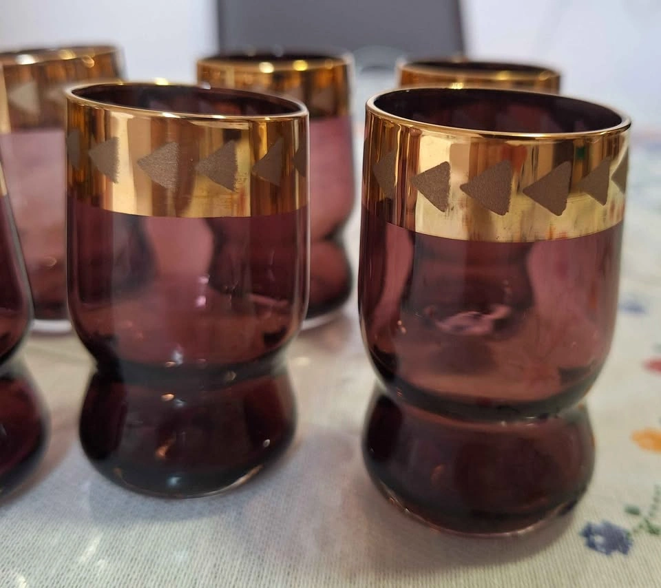 Vintage Russian Soviet Bohemian Vodka Shot Glasses Set of 9 - photo 3