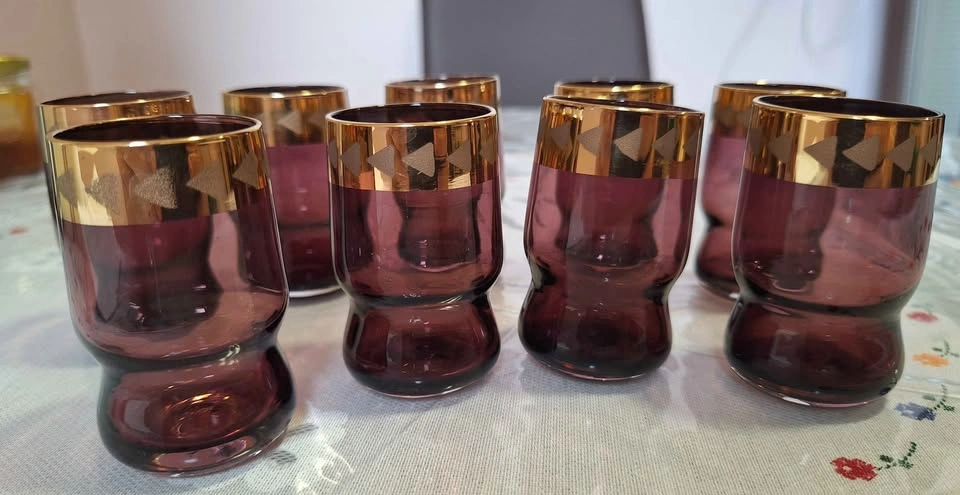Vintage Russian Soviet Bohemian Vodka Shot Glasses Set of 9 - photo 4