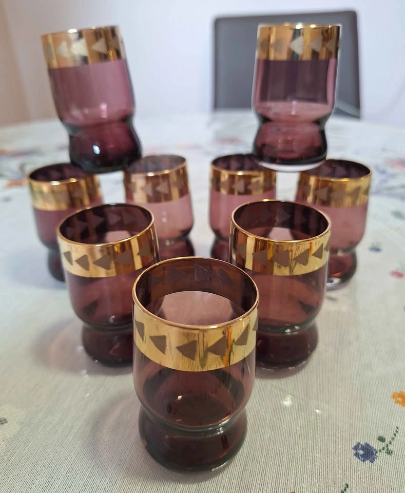 Vintage Russian Soviet Bohemian Vodka Shot Glasses Set of 9 - photo 5