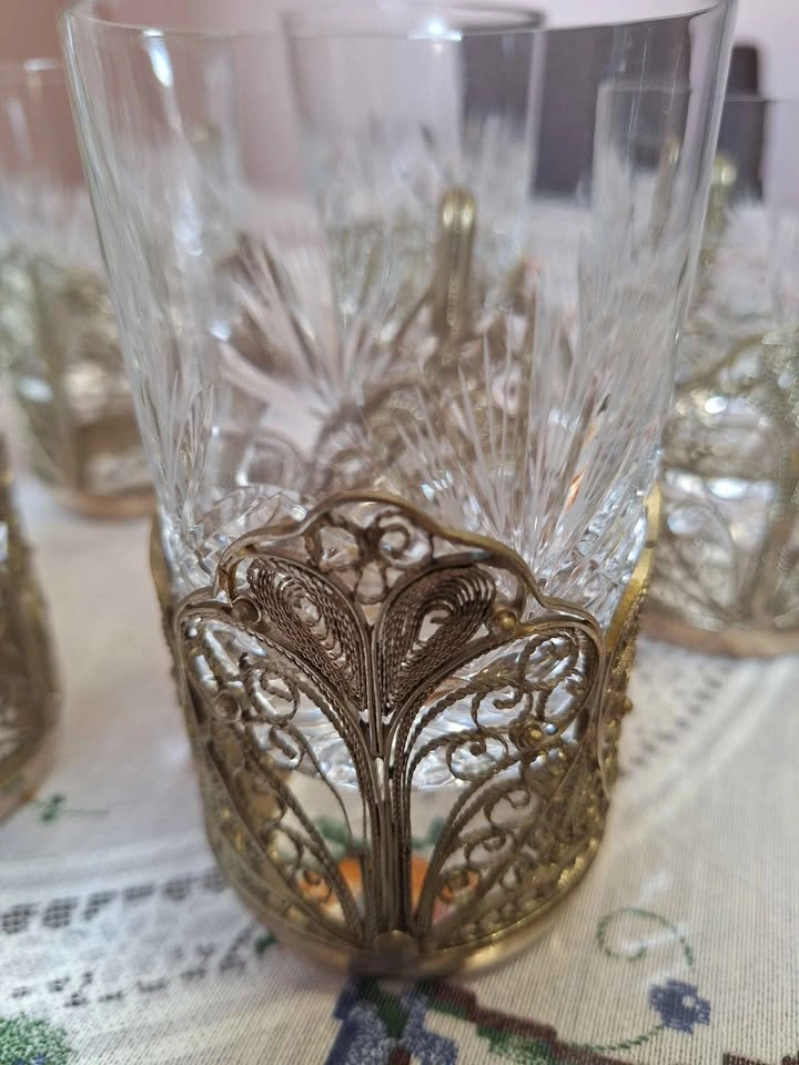 USSR Filigree Cup Holder Yuvelir - photo 4