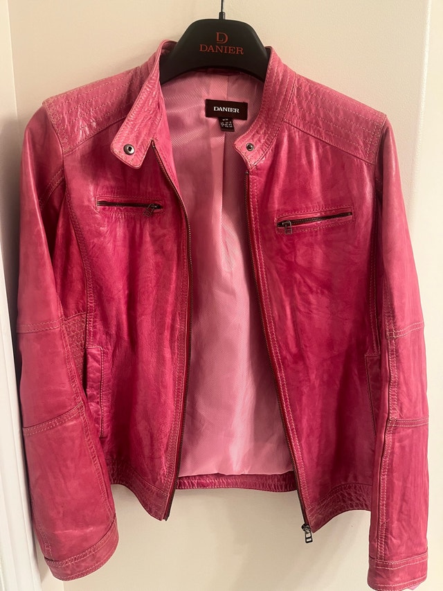 Pink Leather Jacket - Medium - photo 2