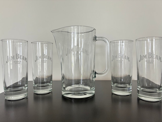 Jim Beam Barware Pitcher and Glasses